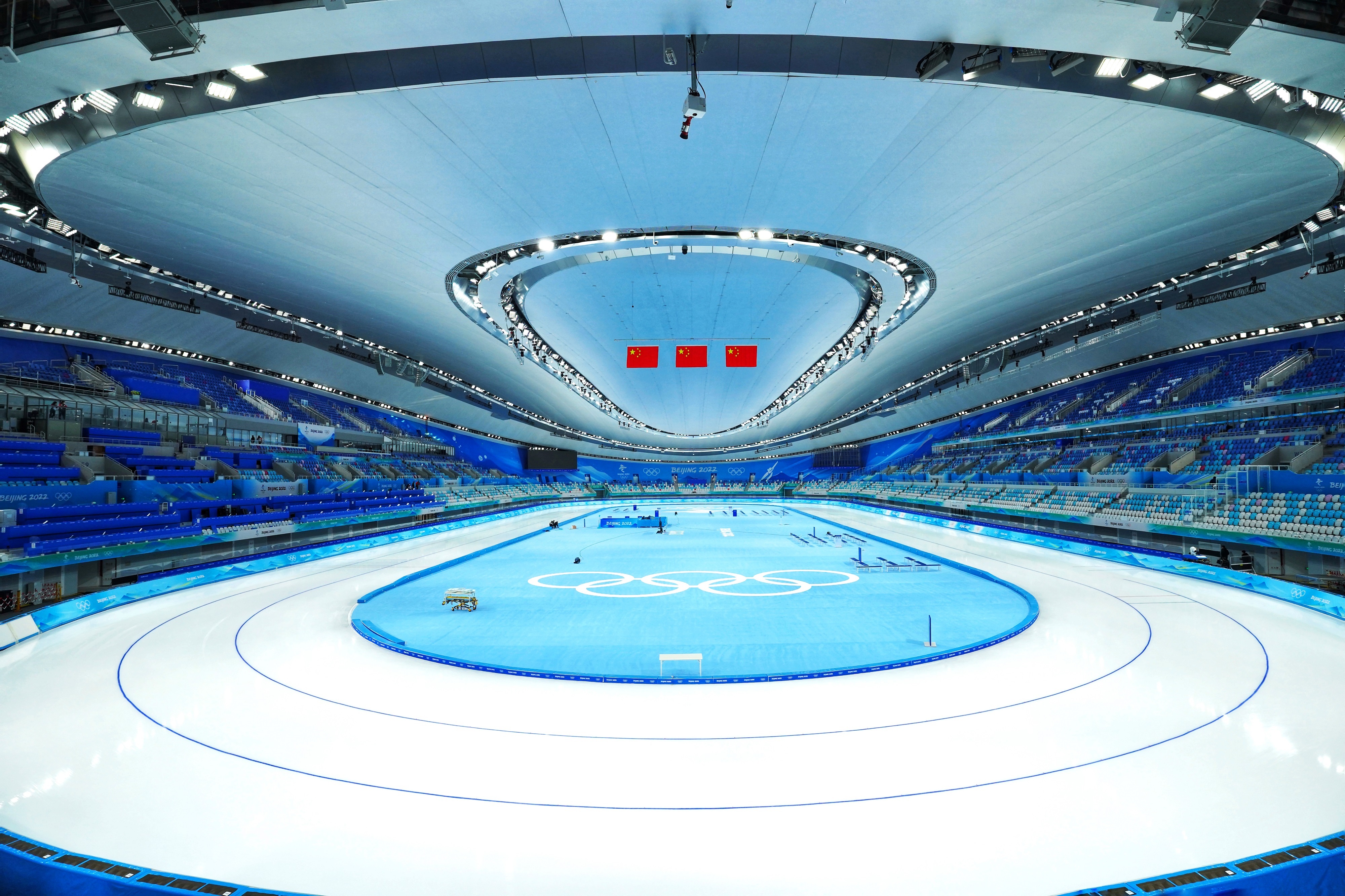 △國家速滑館，2022年1月4日，習近平總書記到這里調(diào)研。(圖/總臺國廣記者李晉拍攝)