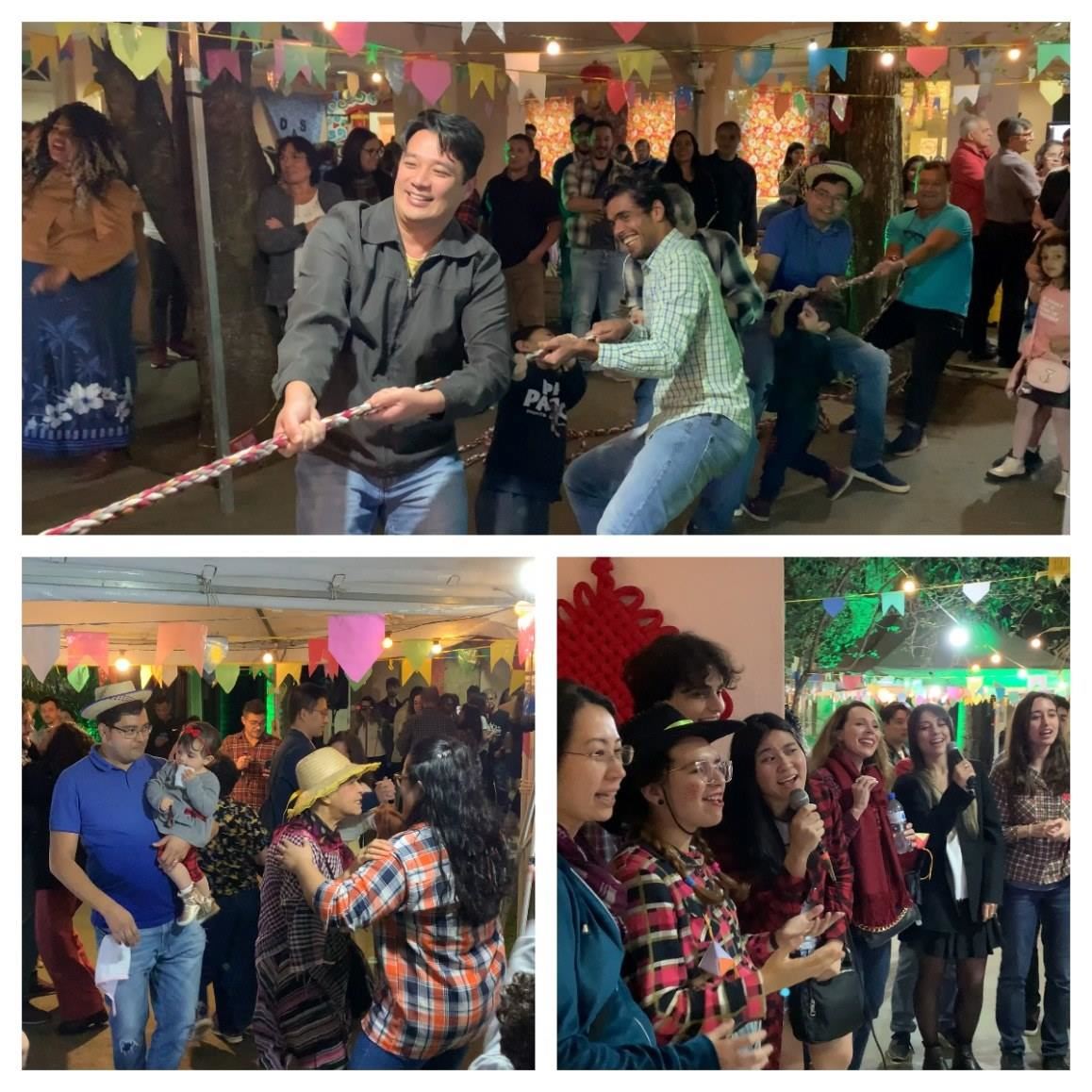 參與者在活動中體驗巴西豐收節(jié)文化元素。（圣保羅州立大學孔子學院供圖）