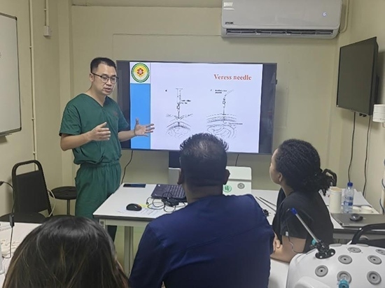 培訓現(xiàn)場。第18期援圭亞那醫(yī)療隊供圖