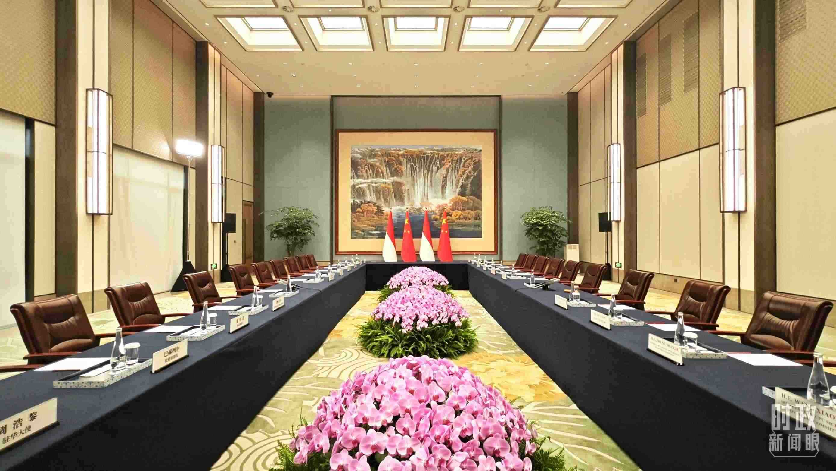 中印尼兩國元首在這里舉行會見。這是會見開始前的場景。（總臺央視記者許永松拍攝）