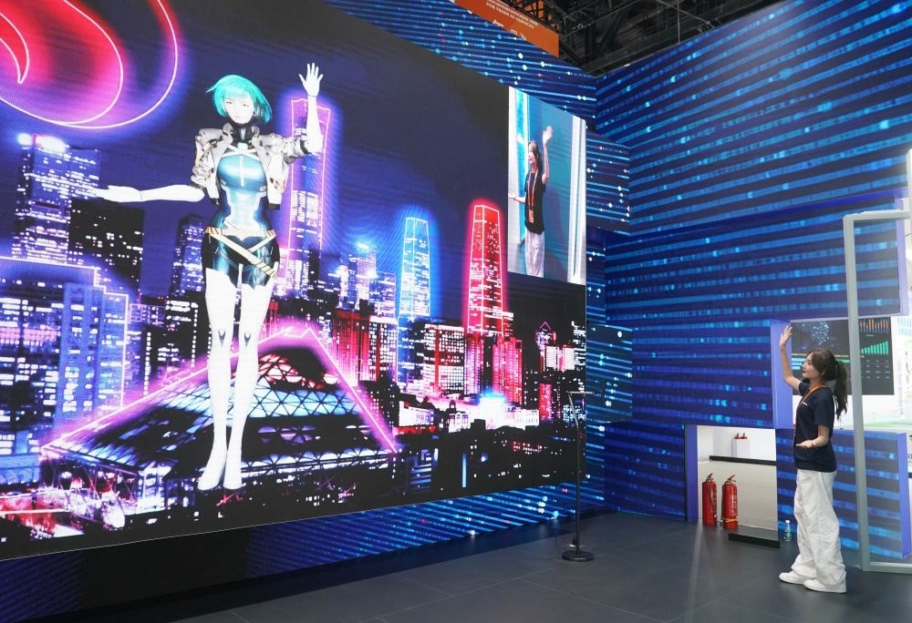這是9月1日在國家會(huì)議中心拍攝的一款數(shù)字人。新華社記者 任超 攝
