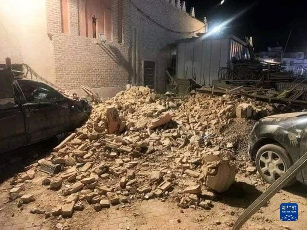 這是9月9日在摩洛哥南部城市馬拉喀什拍攝的震后景象。新華社發(fā)