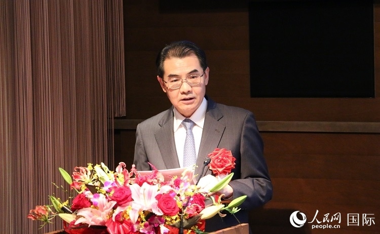 中國駐日本大使吳江浩發(fā)表致辭。人民網(wǎng) 許可攝