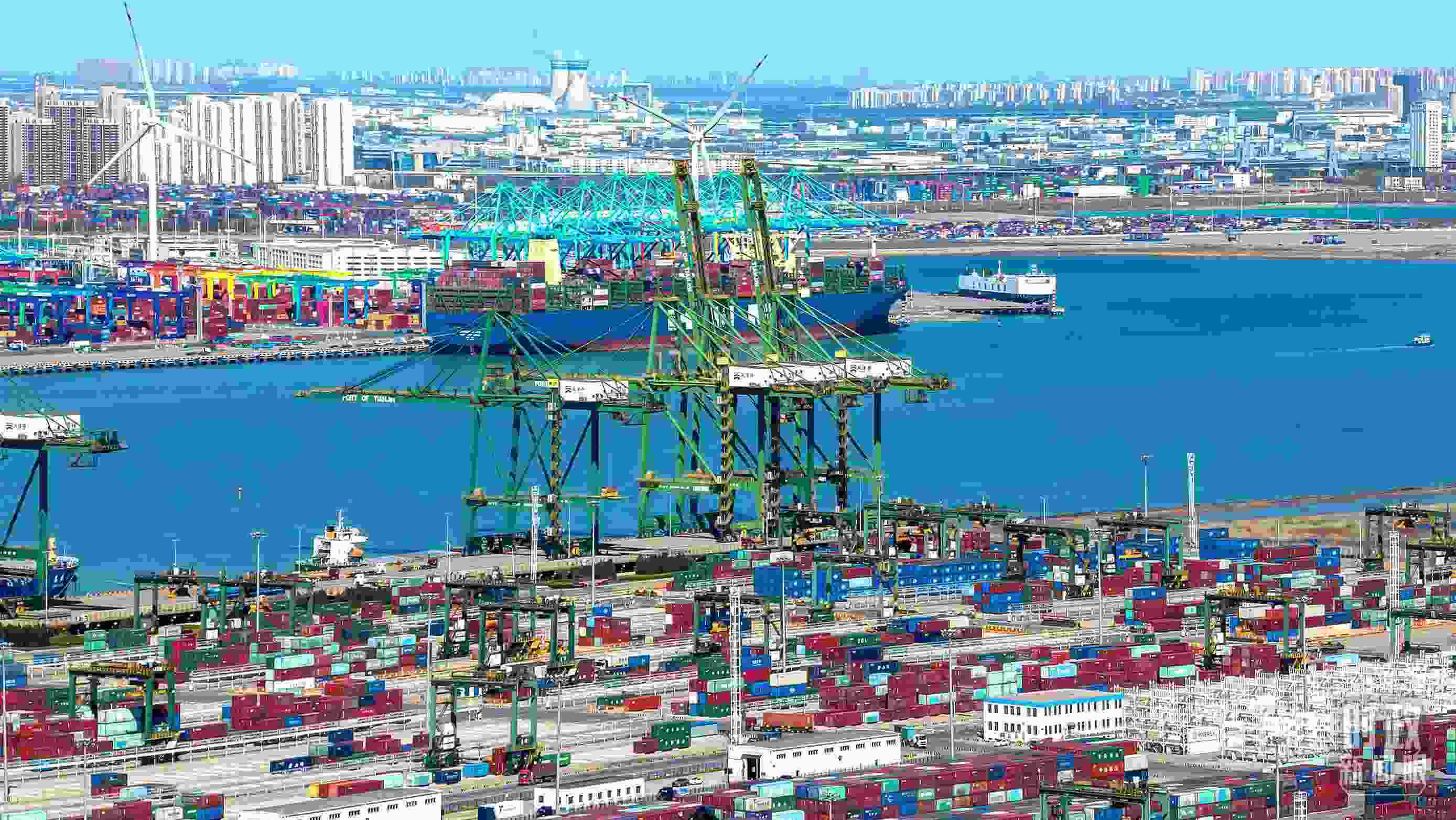 △俯瞰天津港。