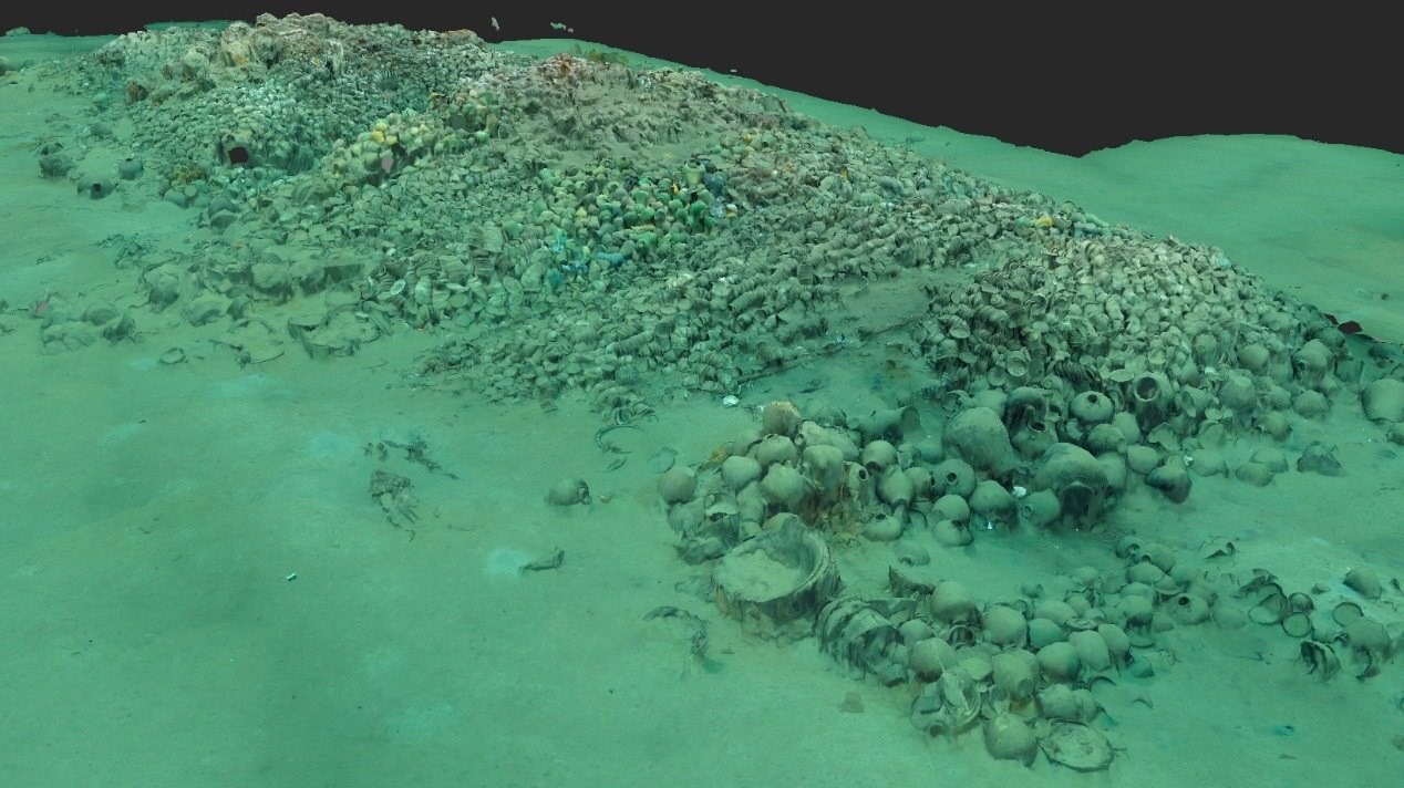 南海西北陸坡一號沉船遺址核心區(qū)三維圖。國家文物局供圖