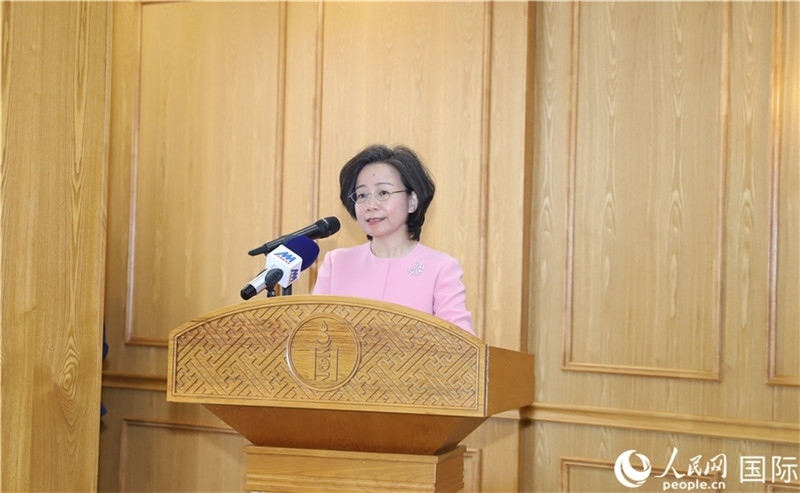 沈敏娟大使致辭。人民網(wǎng)記者 霍文攝