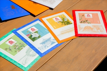 《四季故宮》藏書(shū)票。故宮博物院供圖