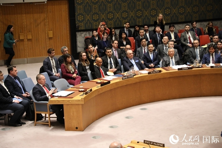 4月18日，安理會投票現(xiàn)場，12個成員投贊成票。 人民網(wǎng)記者 李志偉攝