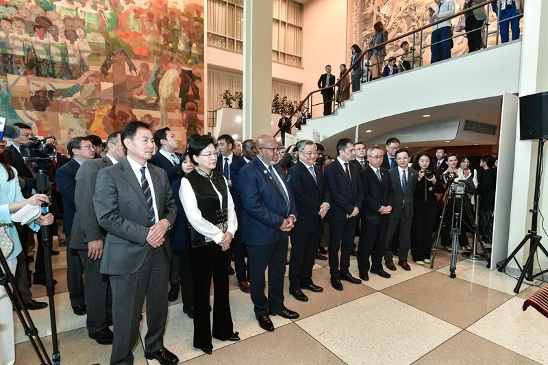 圖為“遇鑒漢字，和合共生”漢字展活動現(xiàn)場。（主辦方供圖）