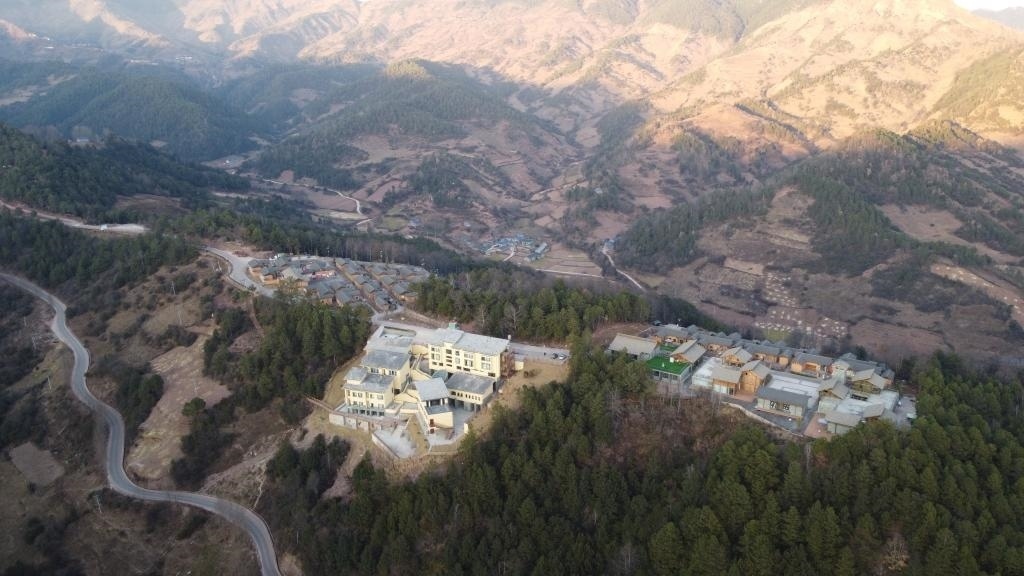 三河村全景（無人機照片）。新華社記者 尹恒 攝