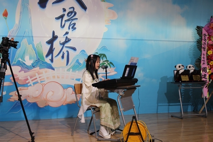 參賽選手在比賽中進(jìn)行中華才藝展示。