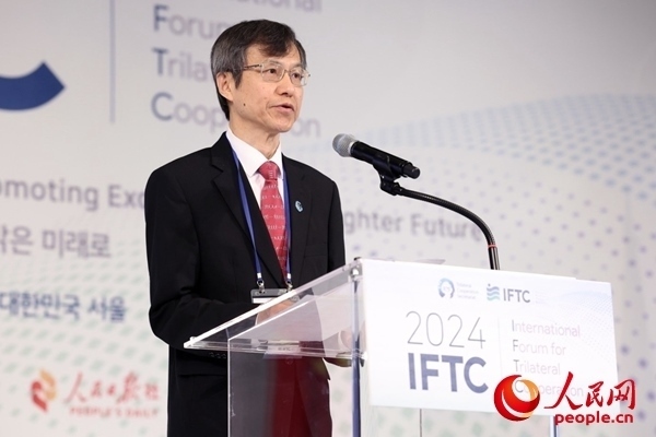 中日韓合作秘書處秘書長李熙燮致開幕辭。主辦方供圖