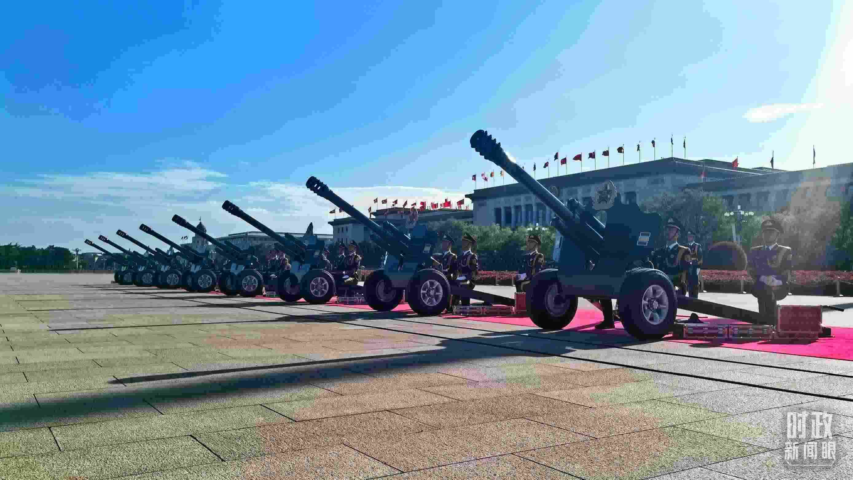 △天安門廣場的禮炮。（總臺央視記者王子杭拍攝）