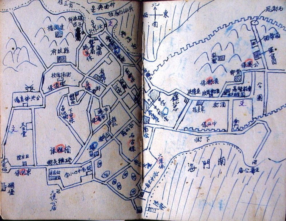 谷文昌在筆記本上繪制的東山建設(shè)規(guī)劃圖（資料照片）。