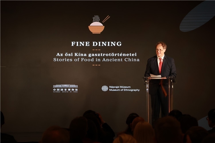 匈牙利文化和創(chuàng)新部副國(guó)務(wù)秘書喬鮑致辭。圖片由中國(guó)駐匈牙利大使館提供。