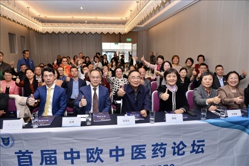 首屆中歐中醫(yī)藥論壇在布魯塞爾舉行，圖為論壇現(xiàn)場(chǎng)。（比利時(shí)浙江籍僑團(tuán)聯(lián)盟供圖）