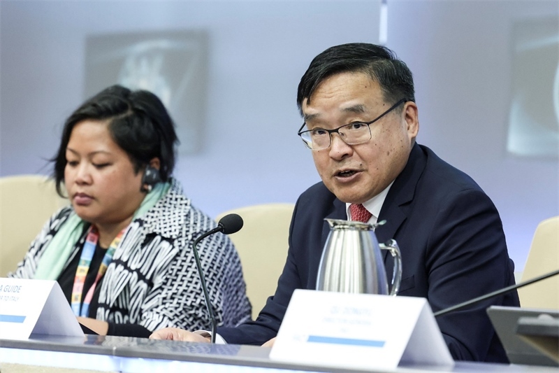 中國駐意大利大使賈桂德向與會者闡述全球發(fā)展倡議的深刻內(nèi)涵。主辦方供圖