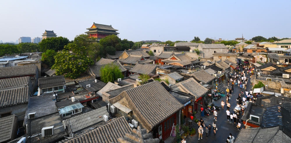 遠眺鐘鼓樓。新華社記者 陳鐘昊 攝