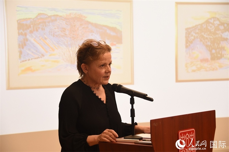 瑞典著名畫家比麗塔·穆爾的藝術(shù)講座。人民網(wǎng)記者 殷淼攝