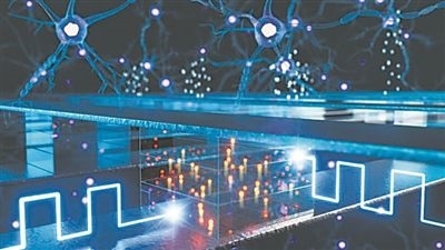 使用電化學(xué)隨機(jī)存取存儲設(shè)備進(jìn)行內(nèi)存計算(藝術(shù)圖)。圖片來源:韓國浦項(xiàng)科技大學(xué)