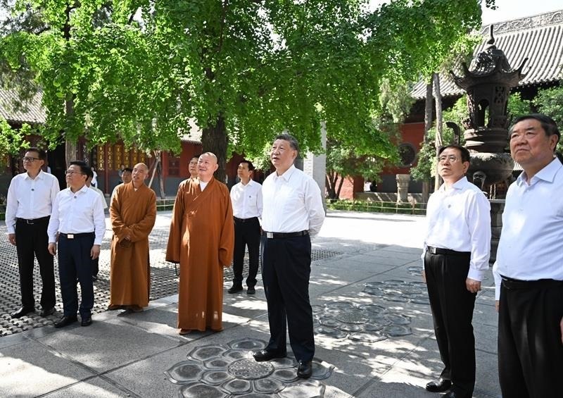 △2025年5月19日，習近平總書記在河南洛陽白馬寺考察。